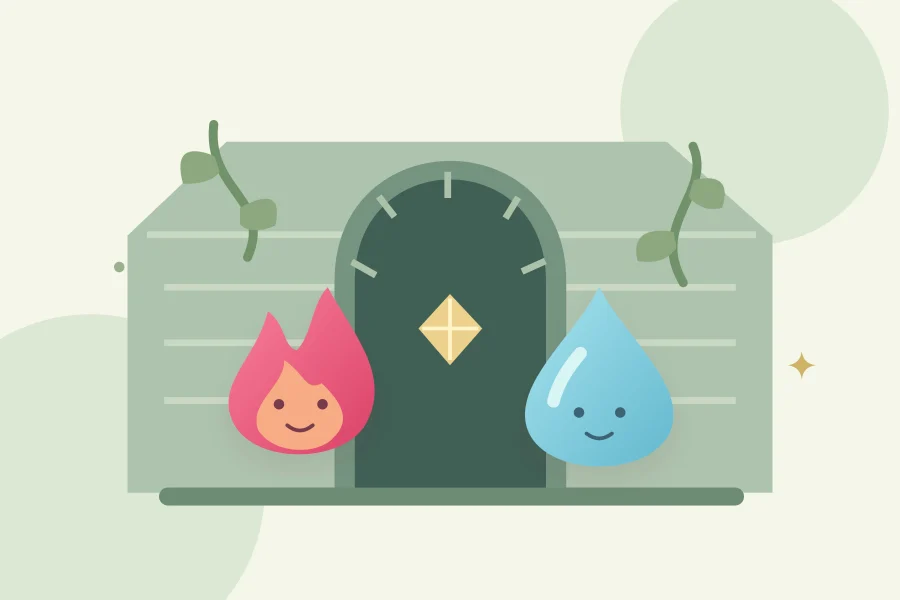 Fireboy and Watergirl — Forest Temple — original editorial illustration